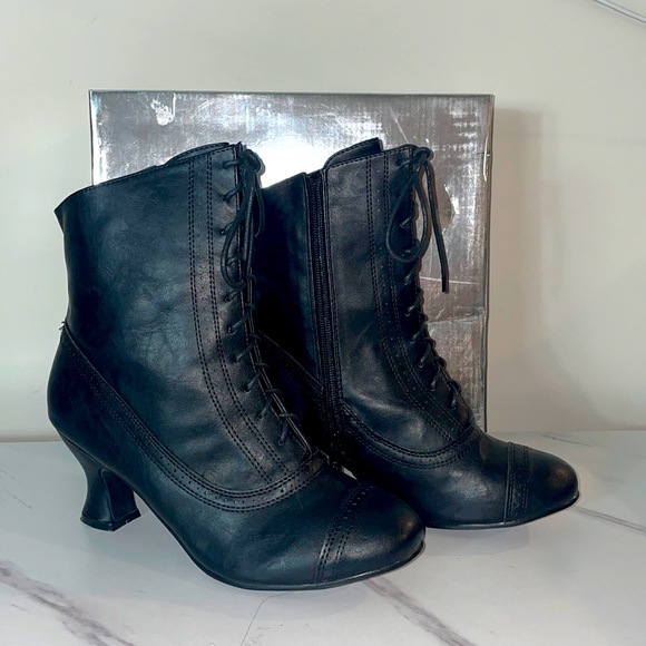 Ellie Shoes New Ellie Sarah Midcalf Boot Black Low Heel Boots